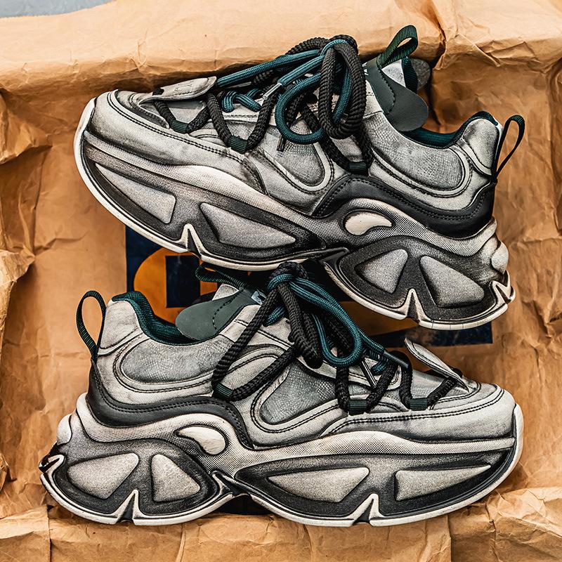 

Мужская обувь 2024 года, осень, новая, износостойкая спортивная и повседневная обувь на толстой подошве, молодежная тенденция растет, модная обувь старого папы 44