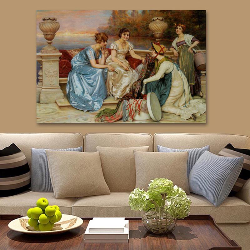 Vintage Noble Lady Leinwand-Ölgemälde, Landschaftsmalerei, Poster und Drucke, moderne Wohnzimmerwandbilder, Heimdekoration