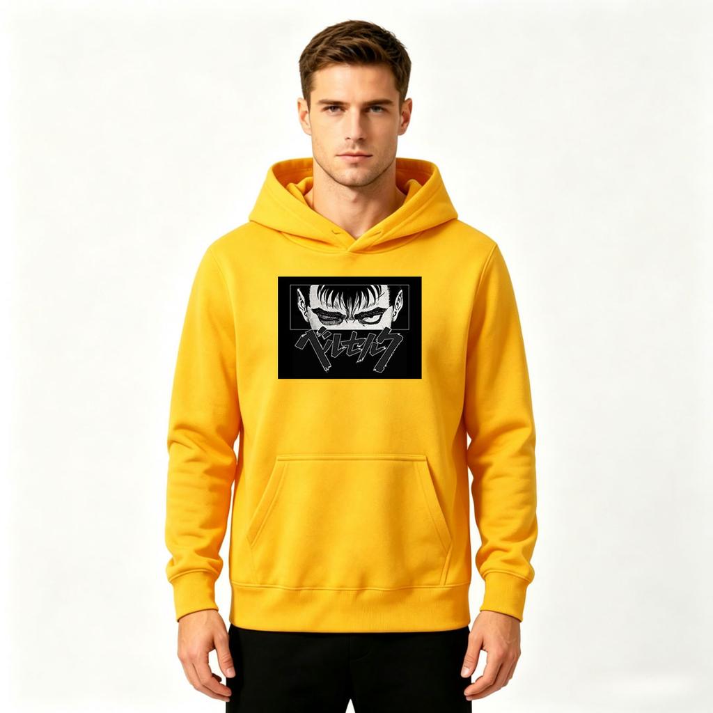 Men's Anime Eye Print Pullover Hoodie Casual Long Sleeve Comfortable Streetwear Sweatshirt