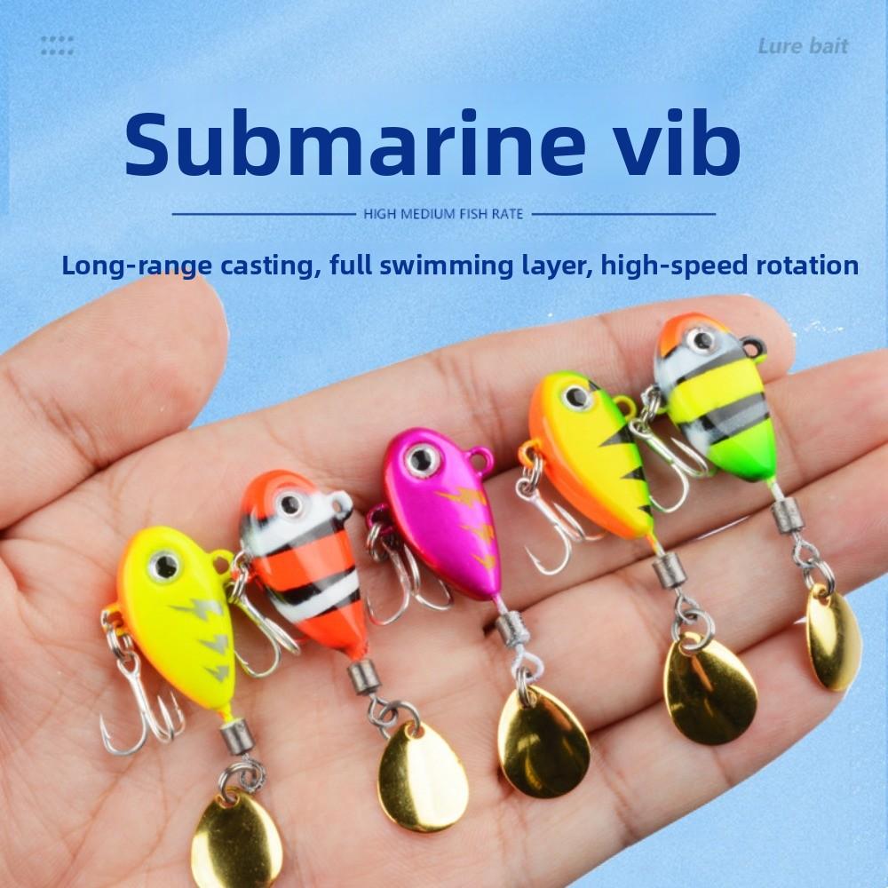 5pcs Vibration Bait Artificial Fishing Bait 3D Fish Eyes Fishing Lures Hooks Fishing Accessories