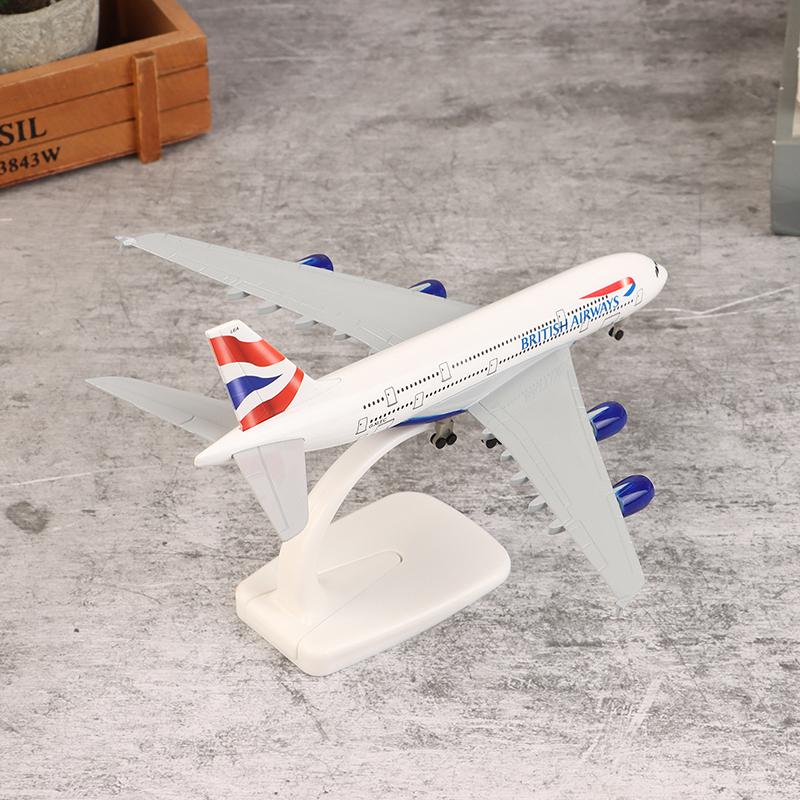 20 cm Legierung Metall UK Air British Airways Airbus 380 A380 Fluggesellschaften Flugzeug Flugzeug mit Fahrwerk Modell Diecast Flugzeugmodell