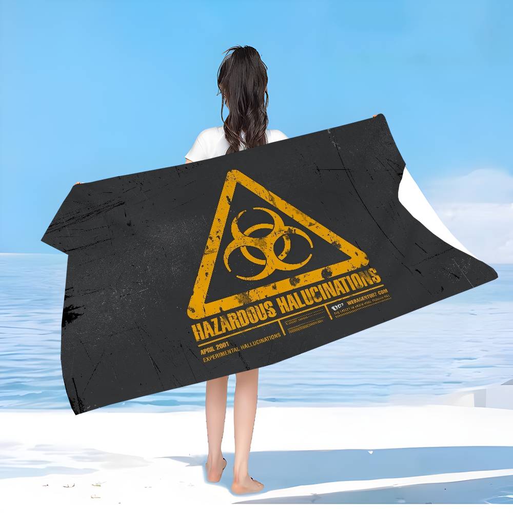 Games Biohazard Logo Bath Towel Microfiber Soft Water Absorbing Breathable For Girl Kids Decorative Cartoon Beach Towel