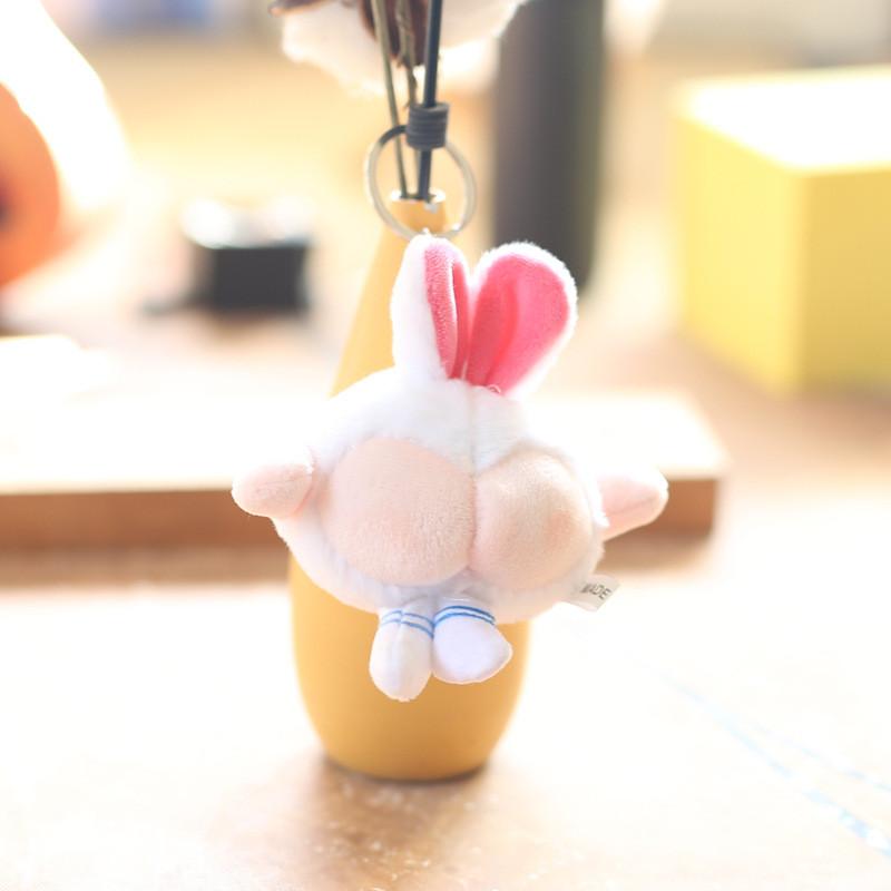 Cute Bunny Plush Keychain With Pp Cotton Filling For Bags And Keys