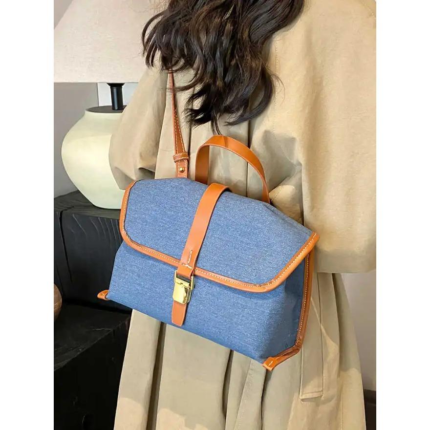 Women Fashion Denim Crossbody Bags Autumn Trendy Versatile Solid Color Small Square Pack Female Casual Shoulder Bag