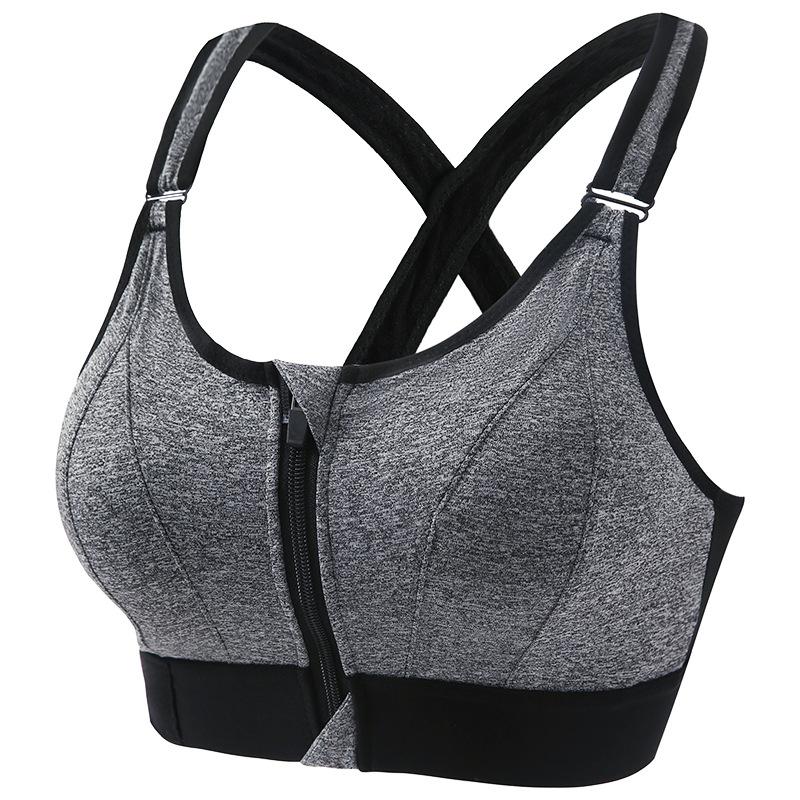 Women Sports Bra Plus Size Women Sports Bra Sexy Yoga Vest Front Zipper Adjustable Strap Shockproof Fitness Athletic Bralette Women Lingerie