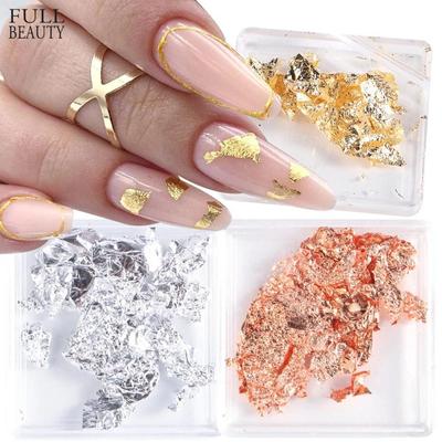 1g Mini Nail Art barevné třpytivé hliníkové fólie Nálepka s 3D vločkami UV gel Polish Full Cover Laser Paillette