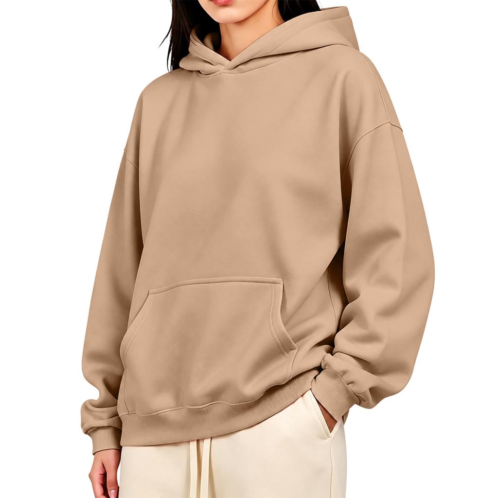 Damen Kapuzenpullover mit Tasche, Farbiger Pullover