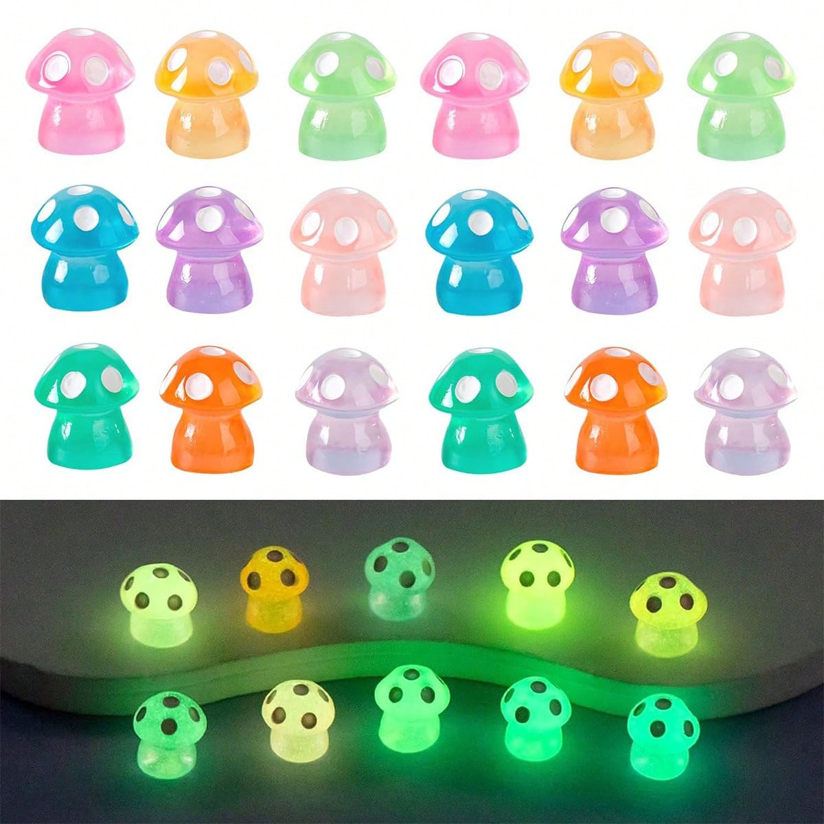 

20/50pcs Mini Mushrooms Micro Landscape Ornaments Tiny Fairy Garden Pot Decor Birthday Present Random Hue W12139WW-