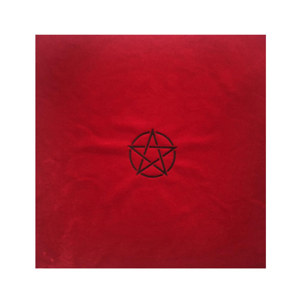 Pentagram Tarot Tablecloth with Bag Velvet Altar Tarot Cloth 50x50cm Pentagrams Board Game Mat Home Table Decoration