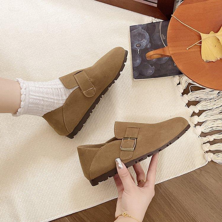 Retro Flat-soled Soft-soled Single Shoes, Spring New Mori Series Two-wear Birkenstocks, Round-headed Beanie Shoes