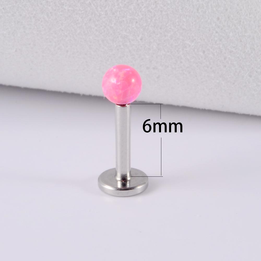1PC 361L Surgical Steel Opal Ball Lip Stud Internally Threaded 3mm Opal Labret Ear Tragus Cartilage Helix Daith Earring Piercing 4