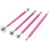 4Pcs Pink Ball Shaped Cake Dotting Tool, 8 Head Fondant Ball Tool Stainless Steel Modeling Ball Tool, Metal Ball Mold Tool for Cake Decoration,