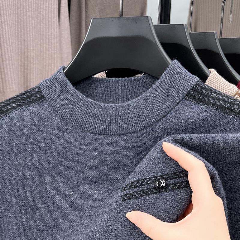 

Hengyuanxiang 2025 Autumn/Winter Men s Thick Pure Wool Round Neck Sweater L