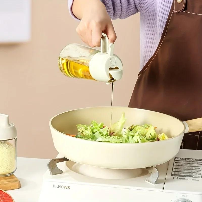 2in1 470ml Plastik Sprühöl Sprühflasche Sprühölspender Ölkrug Essigflasche BBQ Küche Backen Braten Picknick Küchenwerkzeug
