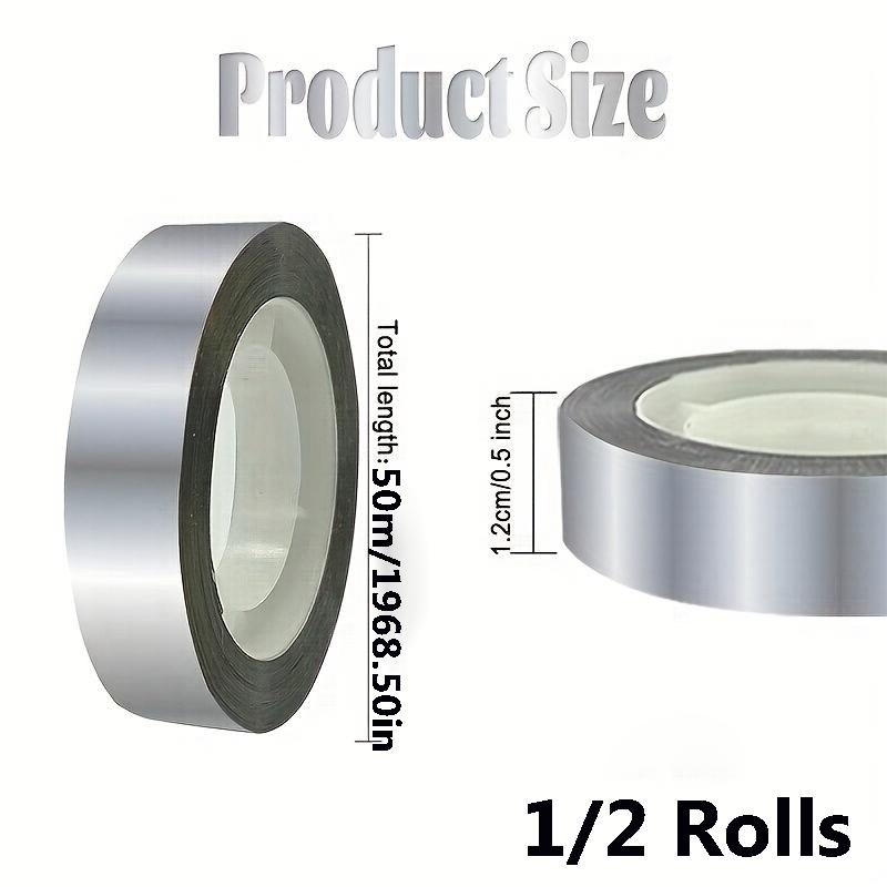1/2 Stück Metallic Silber Spiegelband - Geeignet für Wand Schrank Badezimmer Dekoration Geschenkverpackung Bastel Dekoration