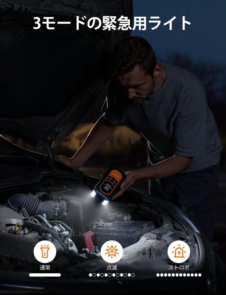 AstroAI S8 Air Nano Jump 1500A Toppbilmotorstartare med upp till Bensin och Diesel Däckpump med 12V Nödfall 10 Säkerhets Mobil LED Nödfall