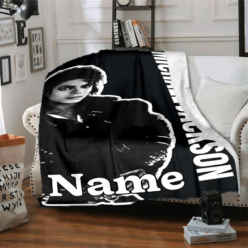 Coperta di flanella personalizzata con il nome "Michael Jackson's Legacy" per comfort super morbido e carino, per viaggi, letto, divano