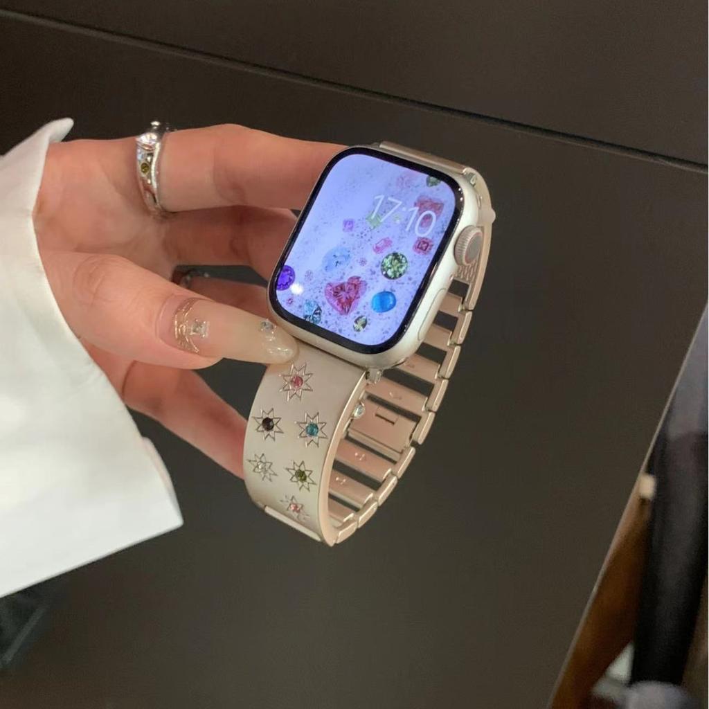 For Apple Watch Applewatchs10 Starlight Bracelet Strap Iwatch987 Generation Se Metal Diamond