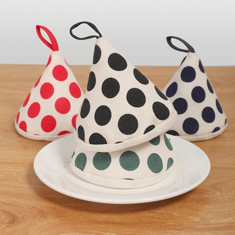 1pc Heat-Resistant Sleeve Triangular Heat-Resistant Cap Thickened Cotton Fabric Kitchen Easy-Clean Household Pot Holder