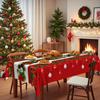 Christmas Tablecloth Holiday Decoration, Red Round Tablecloth Waterproof Table Cloth, Festive Table Flag Light Luxury Cover Cloth