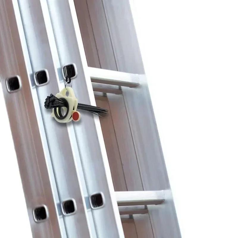 Cable Tie Organizer Plastic Fluorescent Storage Cable Tie Holder Portable Stable 38mm Dia Ring Key Chain Storage Tool Parts