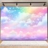 Colorful Sky Rainbow Cloud Castle Backdrop Gold Glitter Star Baby Shower Kids Girls Children's Birthday Party Backgrounds Decor