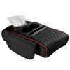 Car Armrest Box Heightening Cushion With Cup Holder Tissue Box Side Storage Pocket For Auto Interior Arm Rest Cover Height Pad