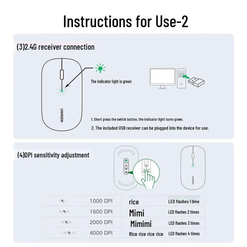 UGREEN M256 Dual-Mode Wireless Mouse