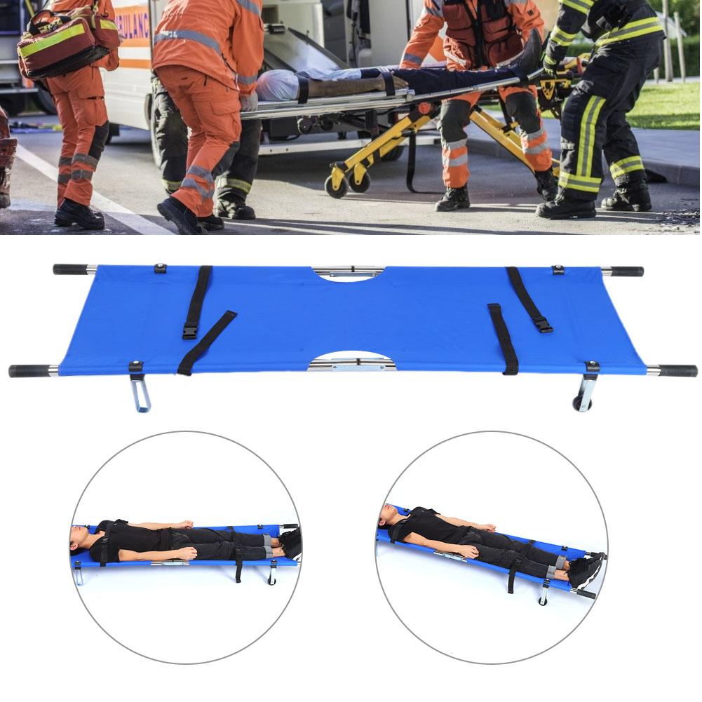 150kg Portable Folding Stretcher Hospital Household Emergency Treatments Stretcher BedBlue