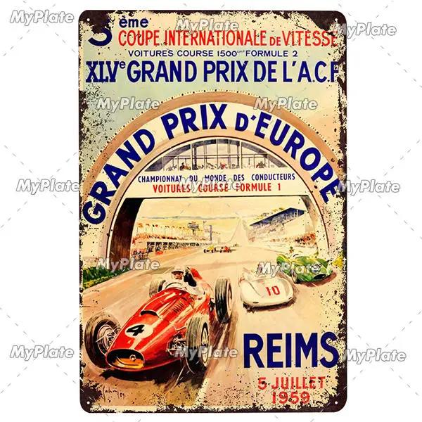 24-Stunden-Metallschild, Vintage-Plakette, Blechschild, Wanddekoration für Bar, Kneipe, Metallhandwerk, Retro-Rennwagen-Poster
