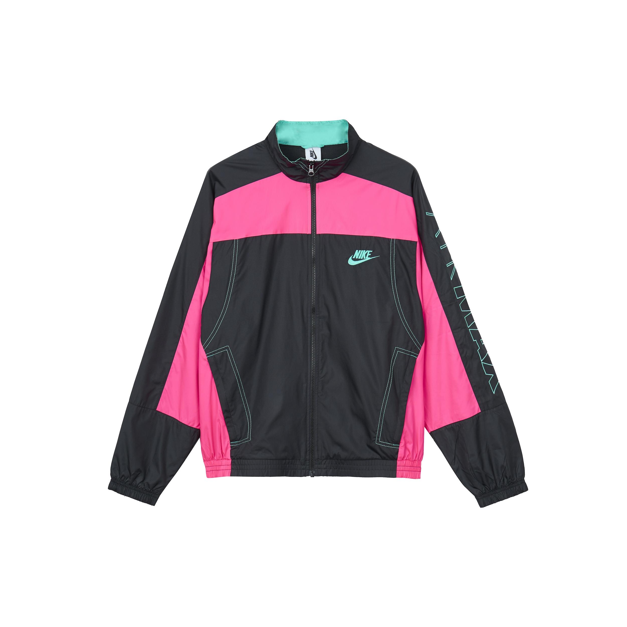 Nike x Atmos NRG Vintage Patchwork Track Jacket Black Hyper Pink Hyper Jade Men s CD6132-011 XS