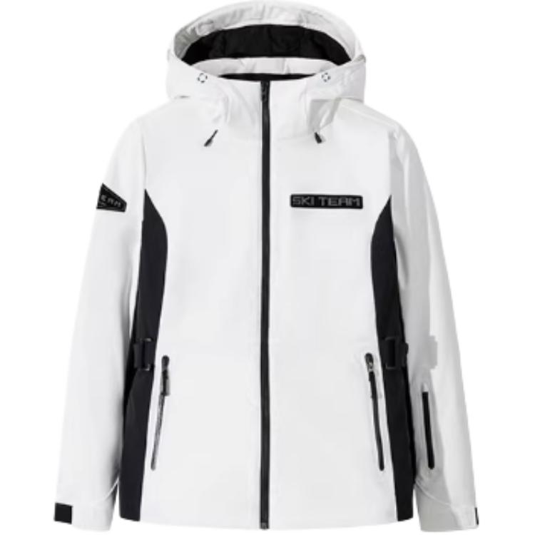 

Anta Outdoor Series Sport Leisure Minimalist Color Block Hooded Down Jacket Women Jackets Paper-White Basic-Black 162510904-1 XL