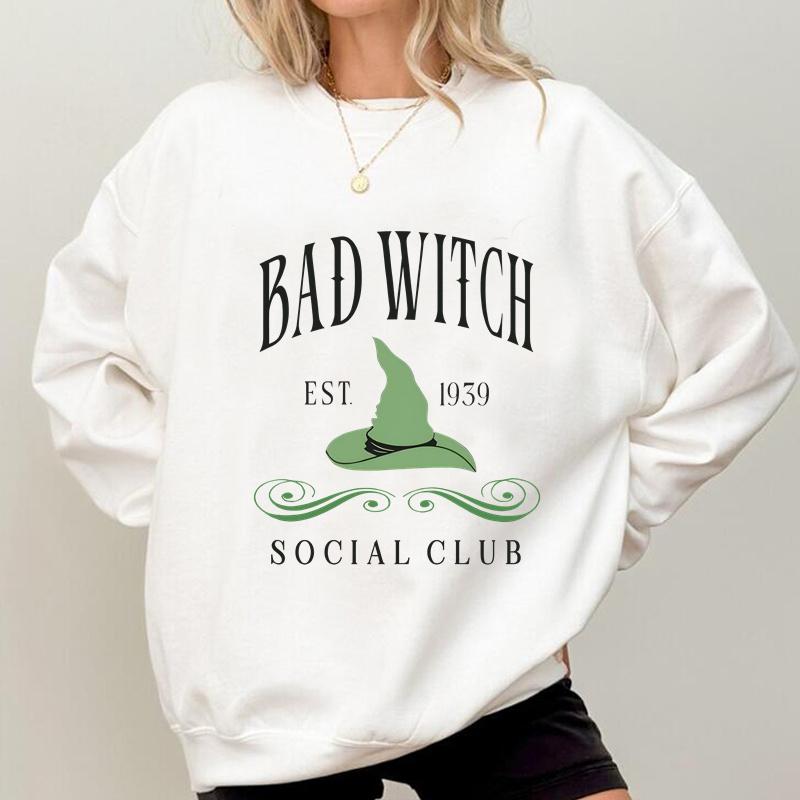 Vintage GOOD WITCH or BAD Witch Social Club Sweatshirt Harajuku Pullover Crewneck Womens Clothing Streetwear Hoodies Sweat S