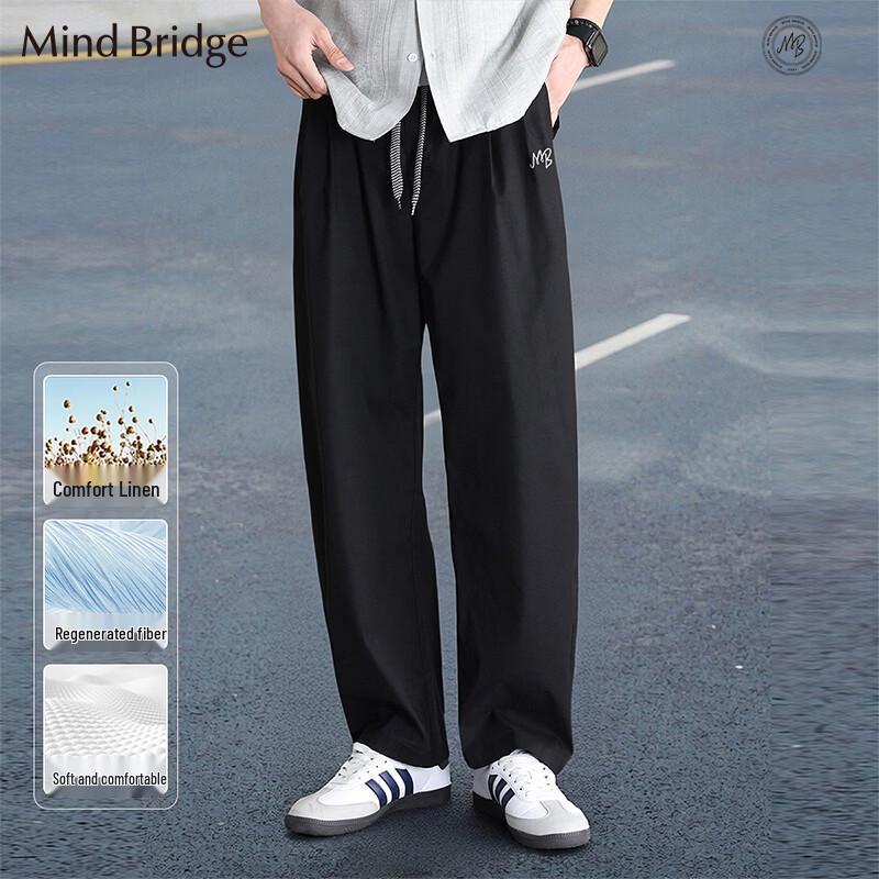 Mind Bridge Men s Old Money Style Linen Blend Straight-Leg Casual Pants L