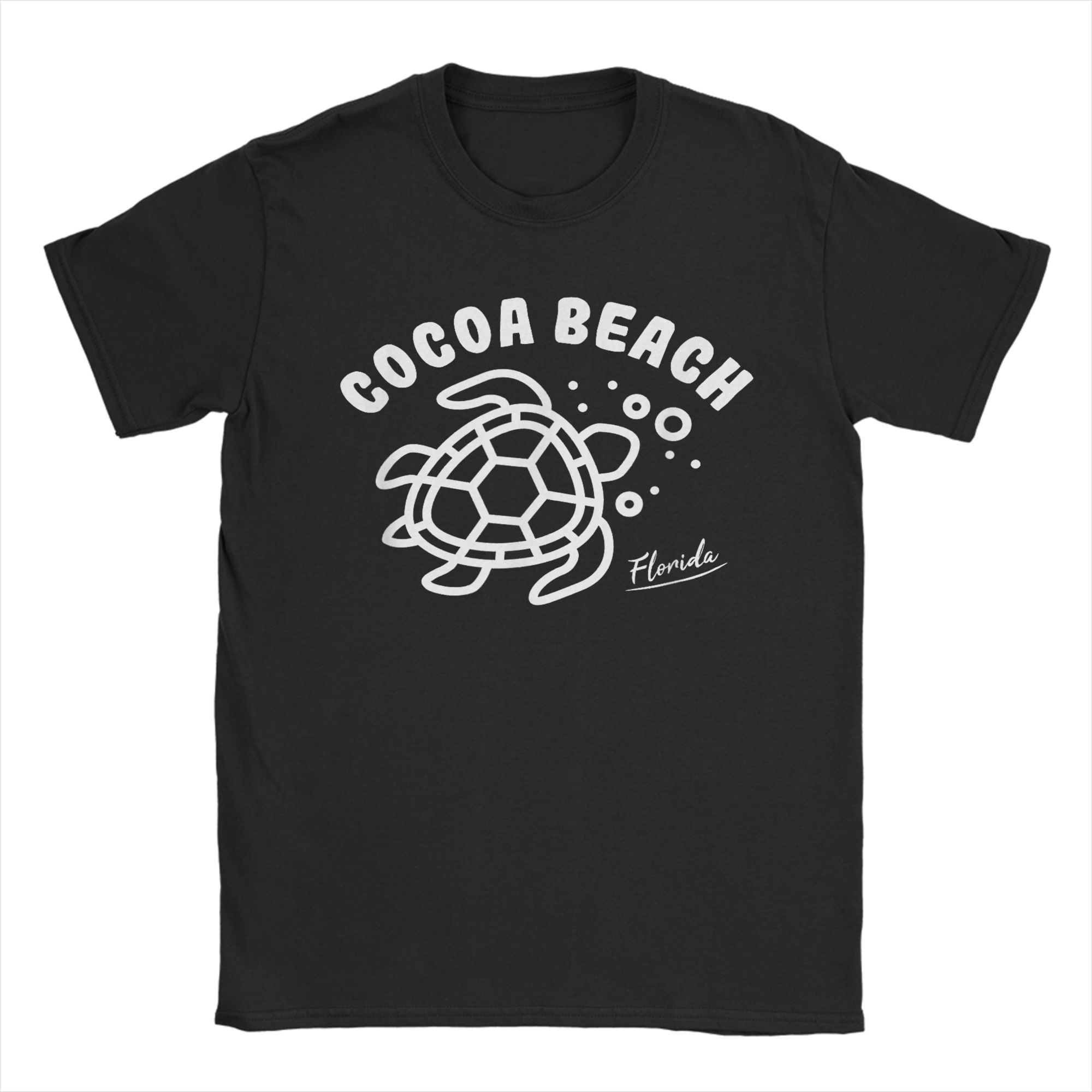 Unisexs Cocoa Beach Florida Sea Turtle Souvenir T Shirt Pure Cotton Clothing Novelty Short Sleeve Round Collar Tees 6XL TShirt S