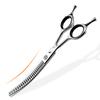7.0 Inch Curved Natural Cutting Pet Tooth Scissors Curved Scissors Pet Trimming Scissors Thin Scissors, Left-hand Curved Teeth, for Left-handed People
