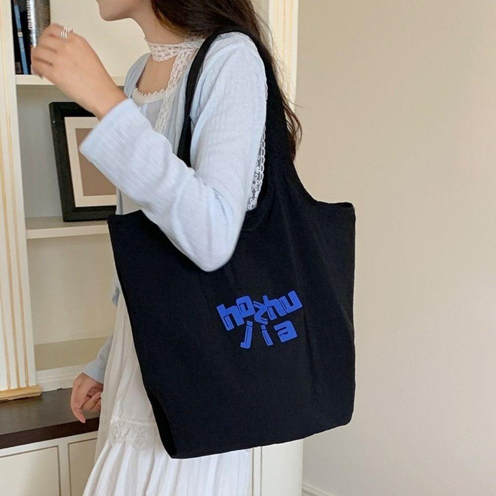 Lightweight Letter Shoulder Bag Casual Commute Handbags Fashion Nylon Tote Bags  Women