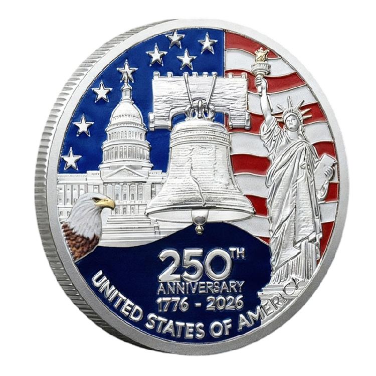 Premium American Independence 250 Year Celebration Souvenir Coin For History Lover серебряный