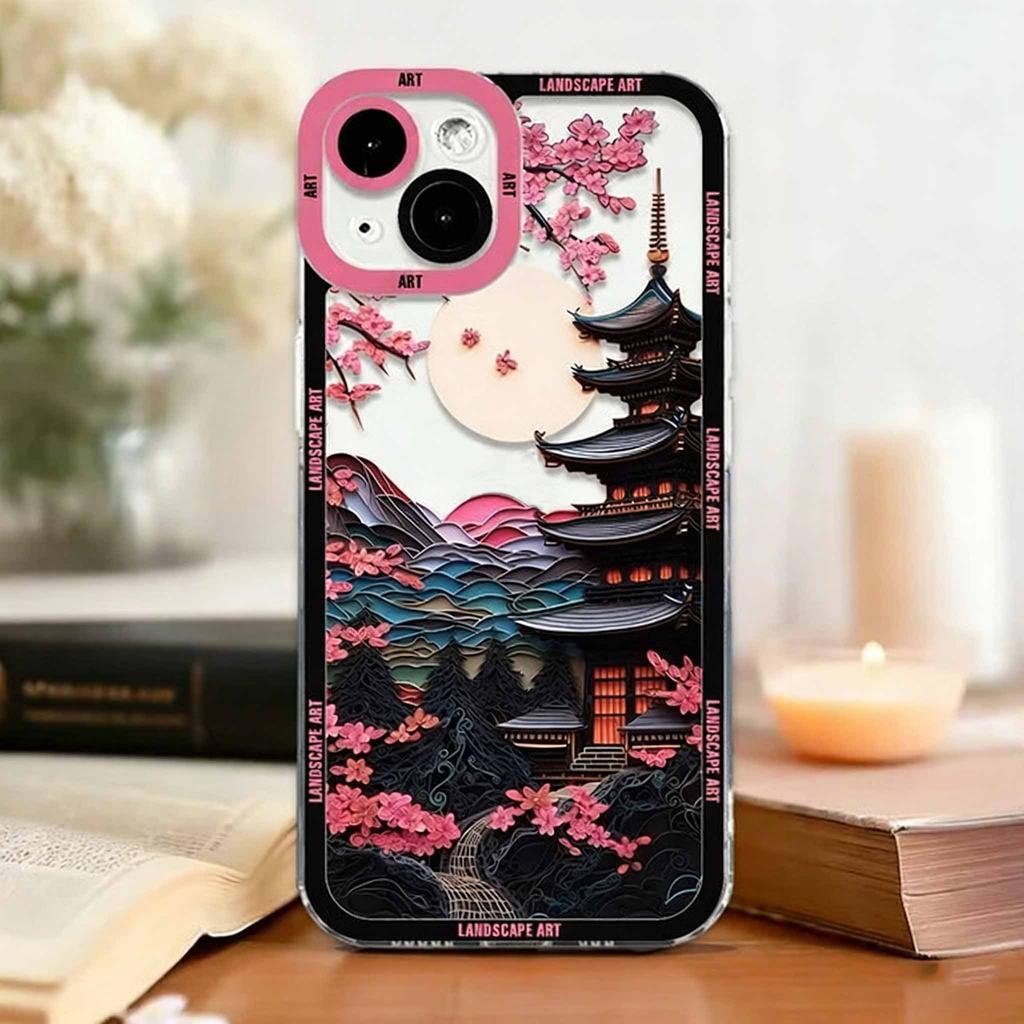 Luxury Japanese-Style Landscape Art Soft TPU Case For Xiaomi 15T Pro POCO X7 X6 X5 X4 X3 M7 F5 Pro F7 F5 F3 M3 11T Pro TPU Cover