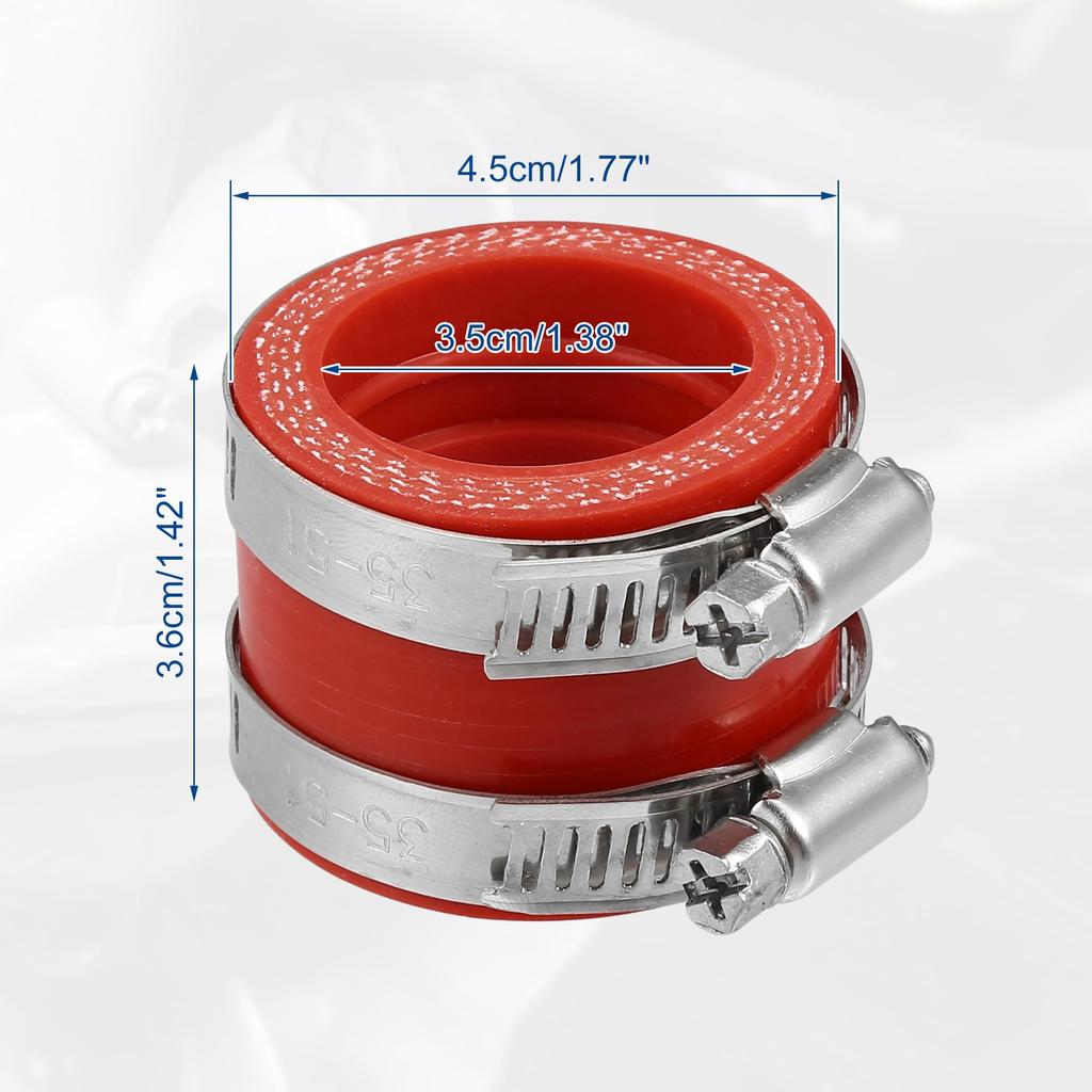 ACROPIX 35mm ID Rubber Red Color Motorcycle Carburetor Adapter Inlet