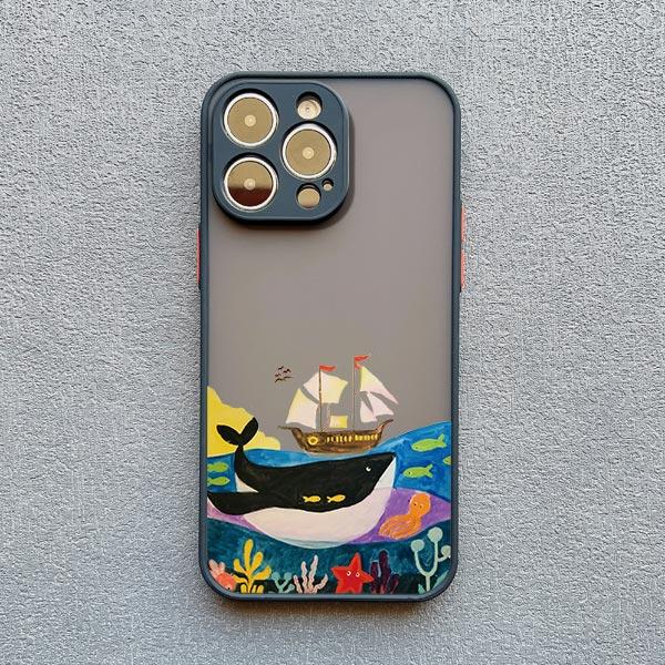 Whale Shockproof Funny Phone Case for iPhone 13 12 11 Pro Max Mini 16 15 14 Pro Max Plus X XR XS 7 8 Plus SE2 Back Cover Fundas