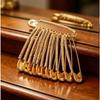 12Pcs Sparkly Safety Pin Brooch Gold Silver Rhinestone Brooches Stylish Tassel Decor Accessories Elegant Party Clothing Pins