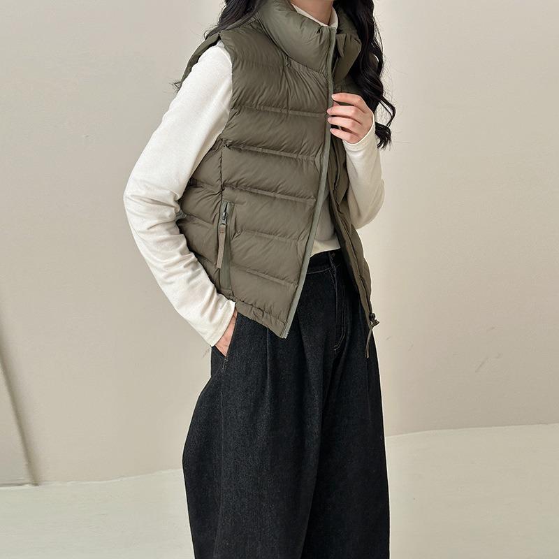 Light Down Cotton Vest Women's Wear Short Autumn and Winter New Vest Vest Vest Vest Stand-up Collar Vest Jacket