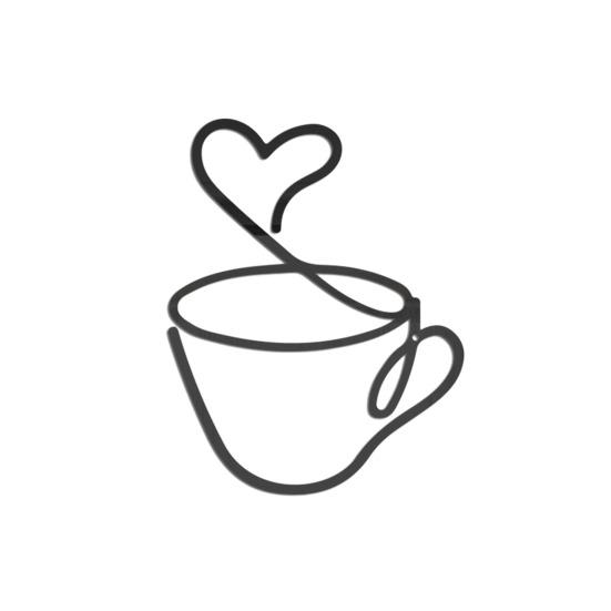 

Coffee Cup Metal Wall Art Vintage Black Iron Wire Cup Wall Decor Cafe Themed Rustic Wall Hanging Sign for Bar Kitchen Restaurant Shop Home A