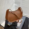 Popular Fashion Korean Version Shoulder Bag Women's Summer New Ins Solid Color Gentle and Simple Crescent Bag