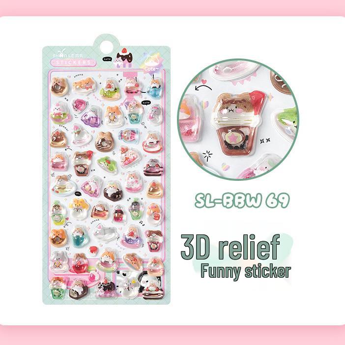 Popular 3D Animal Cartoon Crystal Stickers for Kids' Phone Cases