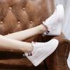 7cm Height Increasing Shoes Women Sneakers Genuine Leather Sweet Ladies White Wedge Shoes Fashion Sneakers Casual Shoes A1128