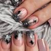 24 pz/set Quick Nails Glitter Bianco Gradiente Nail Art French Unghie Indossabili Adesivi per Unghie Rimovibili Impermeabili Unghie Finte