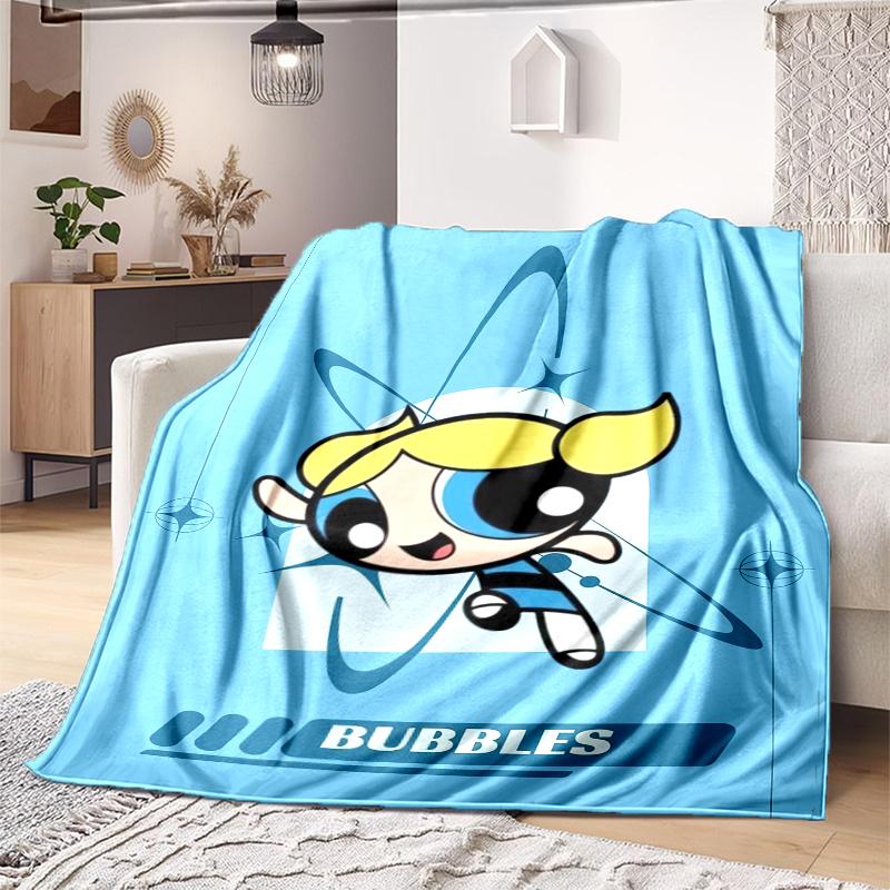 1PC The Powerpuff Girls Printed Blanket, All Season Lightweight Home Office Outdoor Nap Multifunctional Blanket A12