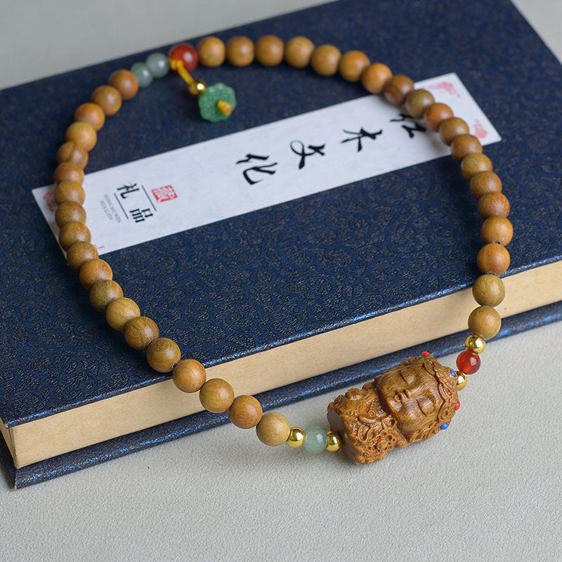 

Meier Argentina green sandalwood diy double lotus bracelet - premium wooden sandalwood prayer beads